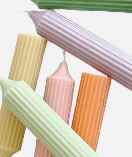 Ribbed Pillar Candle